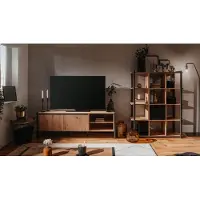 Finori Wohnwand Set Denton Artisan Oak anthrazit Regal TV Board