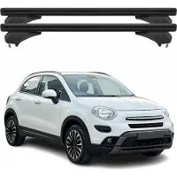 Menabo Dachträger Grundtäger für Fiat 500 X 2015-2024 Aluminium Schwarz 2 tlg