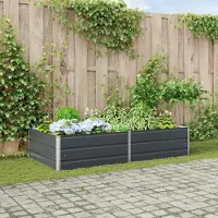 vidaXL "Schlussverkauf" Pflanzkübel im Garten - 1 pc - Blumenbeet/Gartenbeet - Anthrazit 195x100x45 cm Verzinkter Stahl C13558