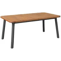 Ambia Garden Gartentisch, Akazie, Holz, Metall, Akazie, massiv, Schichtholz, rechteckig, Rundrohr, 100x75x180 cm, FSC 100%, ausziehbar, Gartenmöbel, Gartentische, Gartentische ausziehbar