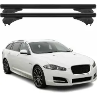 Menabo Dachträger für Jaguar XF X250 Sportbrake 2008-2015 Aluminium Schwarz 2tlg
