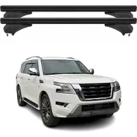 Menabo Dachträger Grundtäger für Nissan Armada Y62 2017-2024 Alu Schwarz 2 tlg
