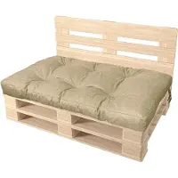 Pillows24 - Palettenkissen wasser- und UV-beständig - Sitzkissen | Polster für Europaletten 120x80 - Palettenmöbel - Outdoor/Indoor, Cappuccino