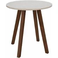 HowHomely | Couchtisch - Sofatisch - 35 x 38 cm - beige - Kaffeetisch - aus Holz - Wohnzimmer