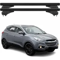 Menabo Dachträger Grundtäger für Hyundai iX35 2010-2015 Aluminium Schwarz 2 tlg