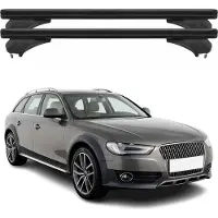 Menabo Dachträger Grundtäger für Audi A4 B8 Allroad 2007-2015 Alu Schwarz 2 tlg