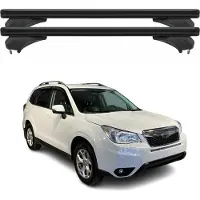 Menabo Dachträger Grundtäger für Subaru Forester SJ 2013-2018 Alu Schwarz 2 tlg