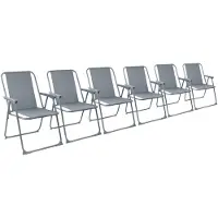 Harbour Harbor Haushalt Folding Metall Beach Garden Camping Sessel - Gray - 6er Pack