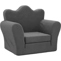 Syfax Schlafsofa für Kinder Anthrazit Weich Plüsch