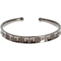 Nialaya Graues Rhodium 925 Silber Armreif