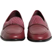 Dolce&Gabbana burgunderfarbene lederne formelle Slipper