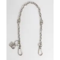 Dolce&Gabbana Silberfarbener Messing DG Logo Detail Kette Herren Halskette