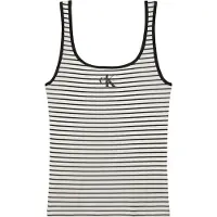 Calvin Klein Jeans Striped Monologo Scoop Nk Rib ärmelloses T-shirt