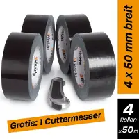ILP Hinrichs 4 Rollen Panzerband schwarz 50m