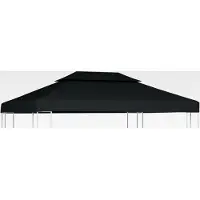 Markenlos Pavillon-Dachplane mit Kaminabzug 310 g/m² 4x3 m Anthrazit