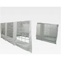Markenlos Seitenteile in Weiß für Event Pavillon 3x6 Meter, Polyethylenbezug, 140g/m², 4 Stück