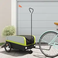 Prolenta Maison Exclusive - Fahrradanhänger Schwarz und Grün 45 kg Eisen