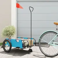 vidaXL Möbel Fahrradanhänger Blau Oxford-Gewebe und Eisen - Fahrradanhänger &47844