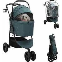 vidaXL Möbel Faltbarer Haustierwagen Grün 78 x 54 x 101 cm Polyester - Fahrradanhänger &45938