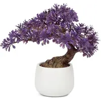 Sonstiges Künstlicher Bonsai Baum 25 cm im Keramiktopf Dekoration für Wohnzimmer Schlafzimmer - Kunstpflanze Podocarpus & Kiefer Bonsai