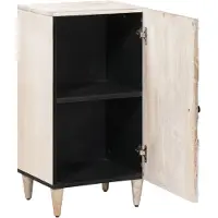 vidaXL Sideboard mit Speicher Weiß 40 x 33,5 x 75 cm Massivholz Mango