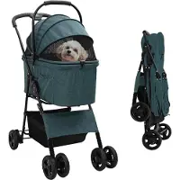 vidaXL Möbel Faltbarer Haustierwagen Grün 81 x 47 x 99 cm Polyester - Fahrradanhänger &45936