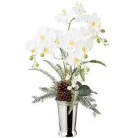 Creativ Green künstliche Pflanze Phalaenopsisgesteck in Keramikvase, 70 cm, weiß