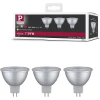 Paulmann LED-Leuchtmittel "3er Set 450lm 2700K 36 chrom 12V", Energieeffizienz: G, grau (chromfarben), L:4,8cm Ø:5cm, Leuchtmittel, LED-Leuchtmittel
