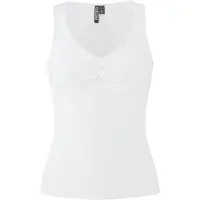Pieces V-Shirt "PCMALIVA SL V-NECK TOP JRS NOOS BC" mit Raffung im Brustbereich