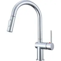 Aica Sanitär GmbH AICA Hochbogen Küchenhahn Ausziehbarer Brause Messingkern 2 Strahlarten Mischbatterie Wasserhahn Küche Chrom