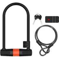 Meoiruery U-förmiges Fahrradschloss – ROS – Legierter Stahl und PVC – 29,5 x 15 x 1,4 cm – Hohe Sicherheit