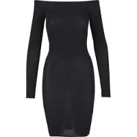 Urban Classics Off Shoulder Glitter Langarmkleid