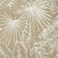 Mank Serviette aus Tissue, Kona in Braun 40 x 40 cm - 3lagig, 100 Stück - Floral Blätter Gräser