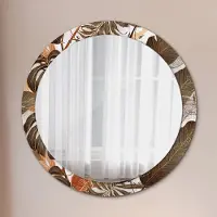 Coloray Spiegel - Mirror zum Wandspiegel Schlafzimmer – Schminkspiegel- Palme Blätter- Ø90cm