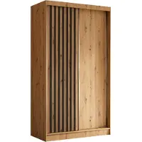 AGMAT-FURNITURE AGMAT Schwebetürenschrank Nevada, Kleiderschrank mit 2 Türen, Moderne Garderobe in Farbe: Artisan, Schrank in Größe: 120 x 216 x 61 cm