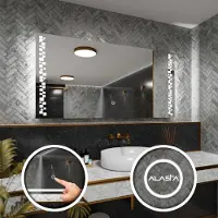 Alasta Badspiegel mit LED Beleuchtung und Touch-Schalter - Detroit - 120 cm, 70 cm