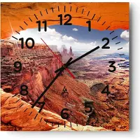 ARTTOR Wanduhr - Quadrat - Glasuhr - Amerika arizona schlucht geologie - 40x40cm - Schleichendes Uhrwerk - Lautlos - zum Aufhängen bereit - Dekoration Modern - Wanddekoration aus Glas - C4AC40x40-2645