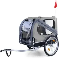 Carparts Fahrrad Anhänger / Hunde Anhänger klappbar für Haustiere bis 40Kg Grau in Top