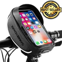 Decopatent PRO Wasserdichte Fahrradlenkertasche mit Telefonhalter und Ablagefach - Fahrradlenker - Telefonhalter Fahrrad Wasserdicht - Fahrradfahrradtasche - Universal bis 6,5 Zoll -