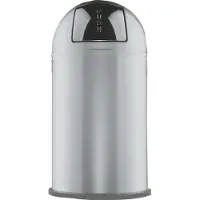 Wesco Abfallsammler 175831-11 PUSHBOY in SILBER mit 50 Liter Volumen und Klappdeckel / Abfalleimer / Mülleimer