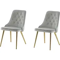 Venture Home Stuhl Velvet Deluxe Grau 2er-Pack