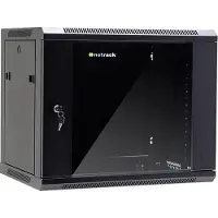 NETRACK 19 hanging cabinet, 9U/600x450mm - black, glass door, opening sides - 019-090-645-022