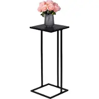 Arti Casa Beistelltisch - Metall und MDF - 75 x 33 x 33 CM - Nachttisch - Pflanzentisch - Laptop-Tisch - Industrie-Look - Schwarz