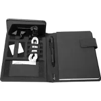 Alassio Schreibmappe BELIZE RPET, DIN A5, Multifunktionsbänder, 1 Einsteckfach, Stifteschlaufe, Handy-/Tabletaufsteller, 1 Block, Magnetverschluss, RPET, anthrazit