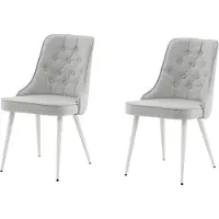 Venture Home Stuhl Velvet Deluxe Hellgrau 2er-Pack