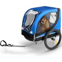 Bicycle Gear Hundefahrradanhänger - max 40 KG - Hundefahrradanhänger - Zusammenklappbarer Hundeanhänger - Regenschutz - Blau