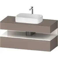 Duravit Qatego Konsolenwaschtischunterbau, 1 Auszug, 1 Schubkasten, Ausschnitt mittig, 1200x550x600mm, Nische Weiß hochglänzend, QA4732022430000