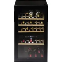 Wolkenstein WTS49DW, Weinkühler mit Kompressor, Freistehend, 49 Flasche(n), G, Innenbeleuchtung, Schwarz