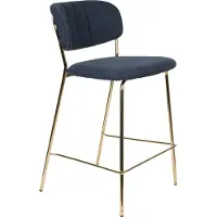 Housecraft living Jolien Barhocker 65 cm Gold/ Dunkelblau - 2 er Set