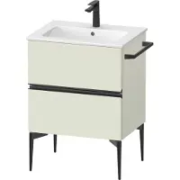 Duravit Sivida Waschtischunterbau, 2 Schubkästen, Griffleiste Diamantschwarz Matt, 610x477x591mm, zu ME by Starck, SV46430BDHH0000